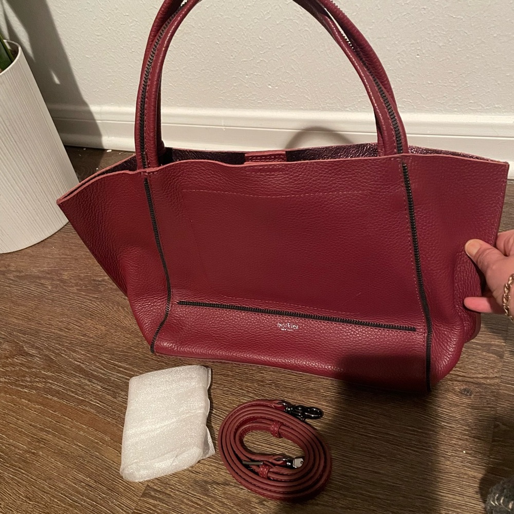 Burgundy bolkier bag